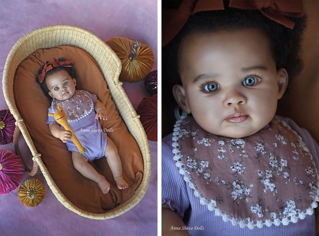 Sheva Dolls OOAK multicultural/biracial lifelike reborn baby art doll Ophelia