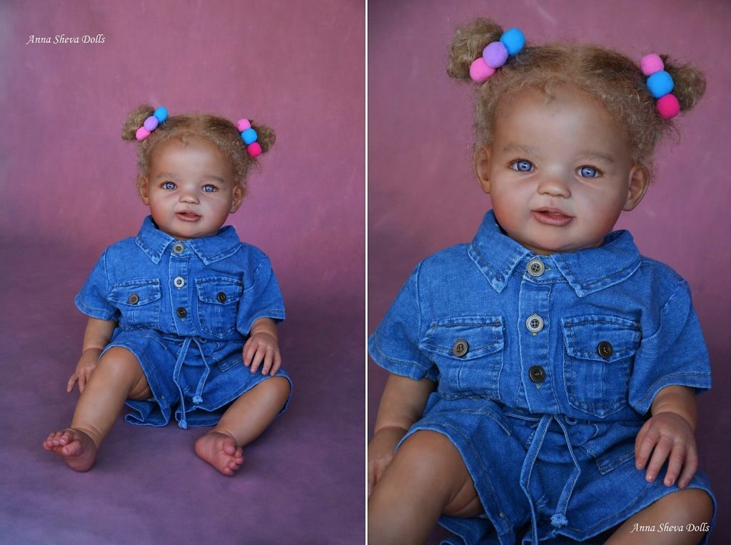 Sheva Dolls OOAK lifelike mixed race/biracial reborn toddler art